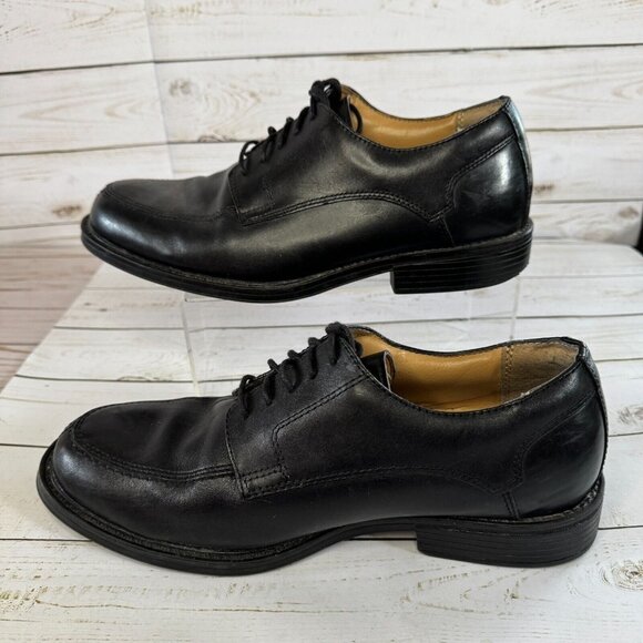 Croft & Barrow Carlton Black Leather Wide Lace Up Mens Dress Shoes Size 9 Wide - Picture 8 of 13
